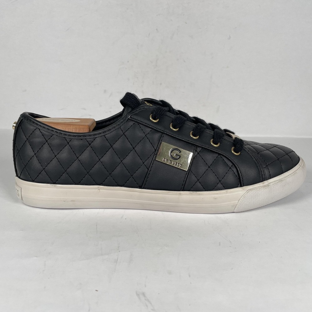 G by Guess Shoes Mens Size 11 Black Quilted Low Top Sneakers Casual Comfort